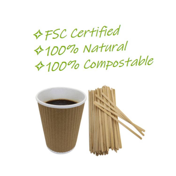 Paquete de 100 agitadores de café de bambú de 5.5 pulgadas, palitos de  agitador desechables de bebidas ecológicas, biodegradables para té, bebidas