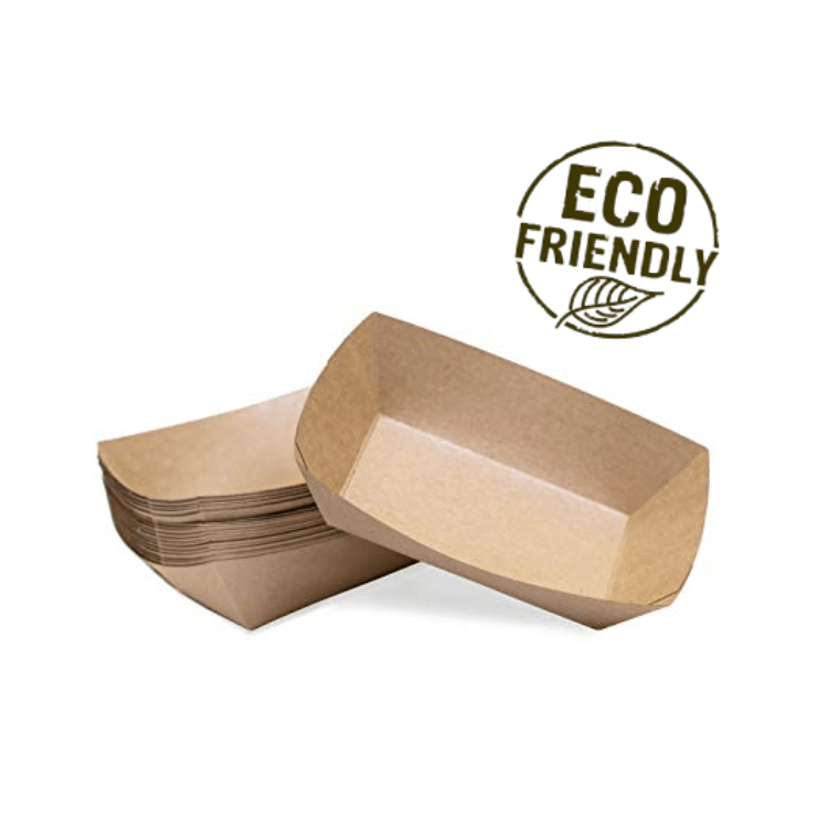 Eco-friendly Kraft Paper Snack Trays Wholesale Biodegradable Kraft Paper Food Trays Disposable Snack Trays